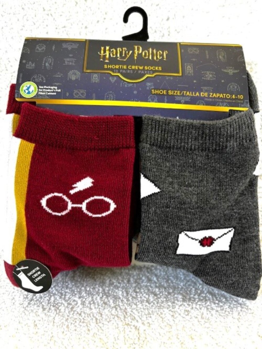 Harry Potter themed crew socks - 10 pair collection NWT Shoe Size 4-10